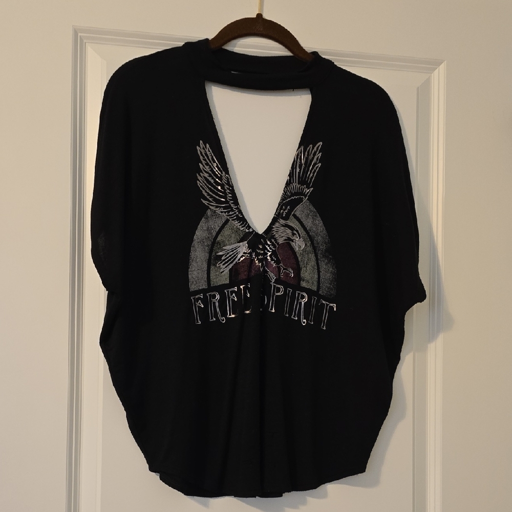 Express Black Graphic Tee with Eagle Design. Size XS